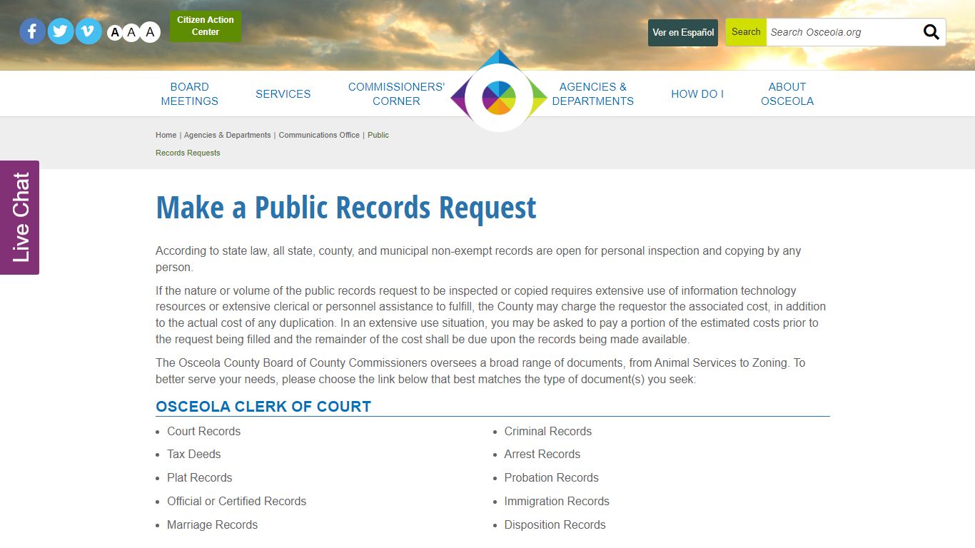 Make a Public Records Request - Osceola County, Florida